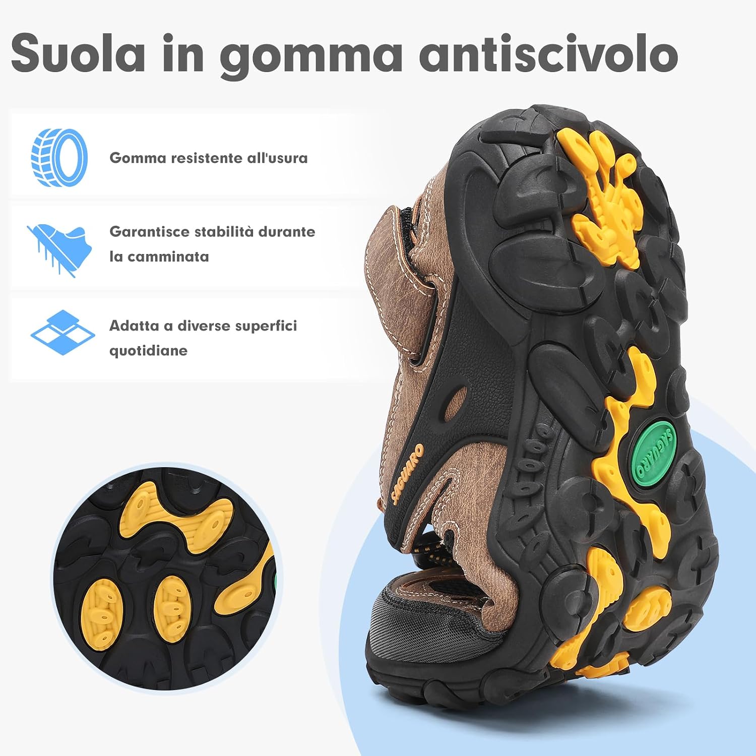 Detalle de SAGUARO Sandali da Trekking Uomo/Donna 36-46 EU: comfort e presa, chiusi e versatili