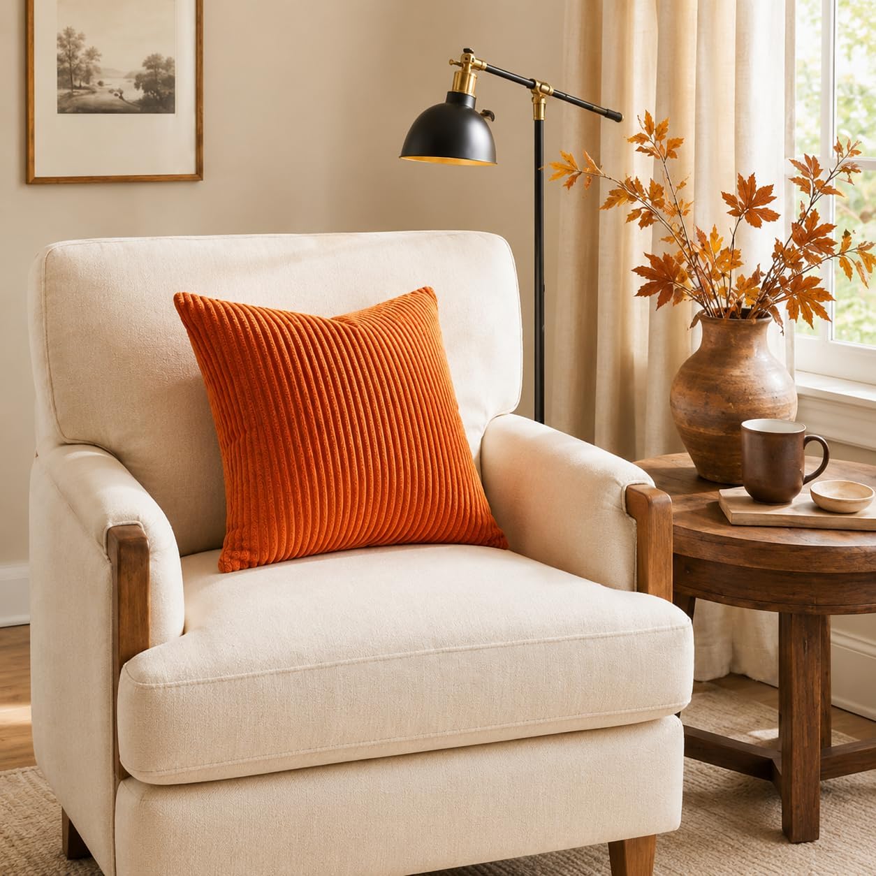 Detalle de Topfinel Fall Burnt Orange Decorative Throw Pillows Cover