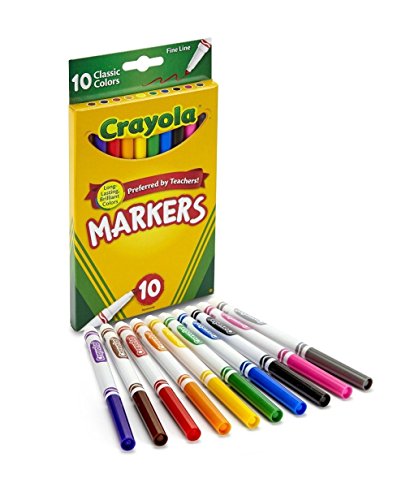 Thumbnail 1 de Crayola 58-7726 Classic Fine Line Markers Assorted Colors 10 Count, 2 Pack