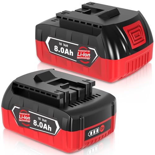 Detalle de Amoresbat Ersatzakku 8,0 Ah für Bosch 18V GBA – 2er-Pack, kompatibel mit Bosch Professional 18V System