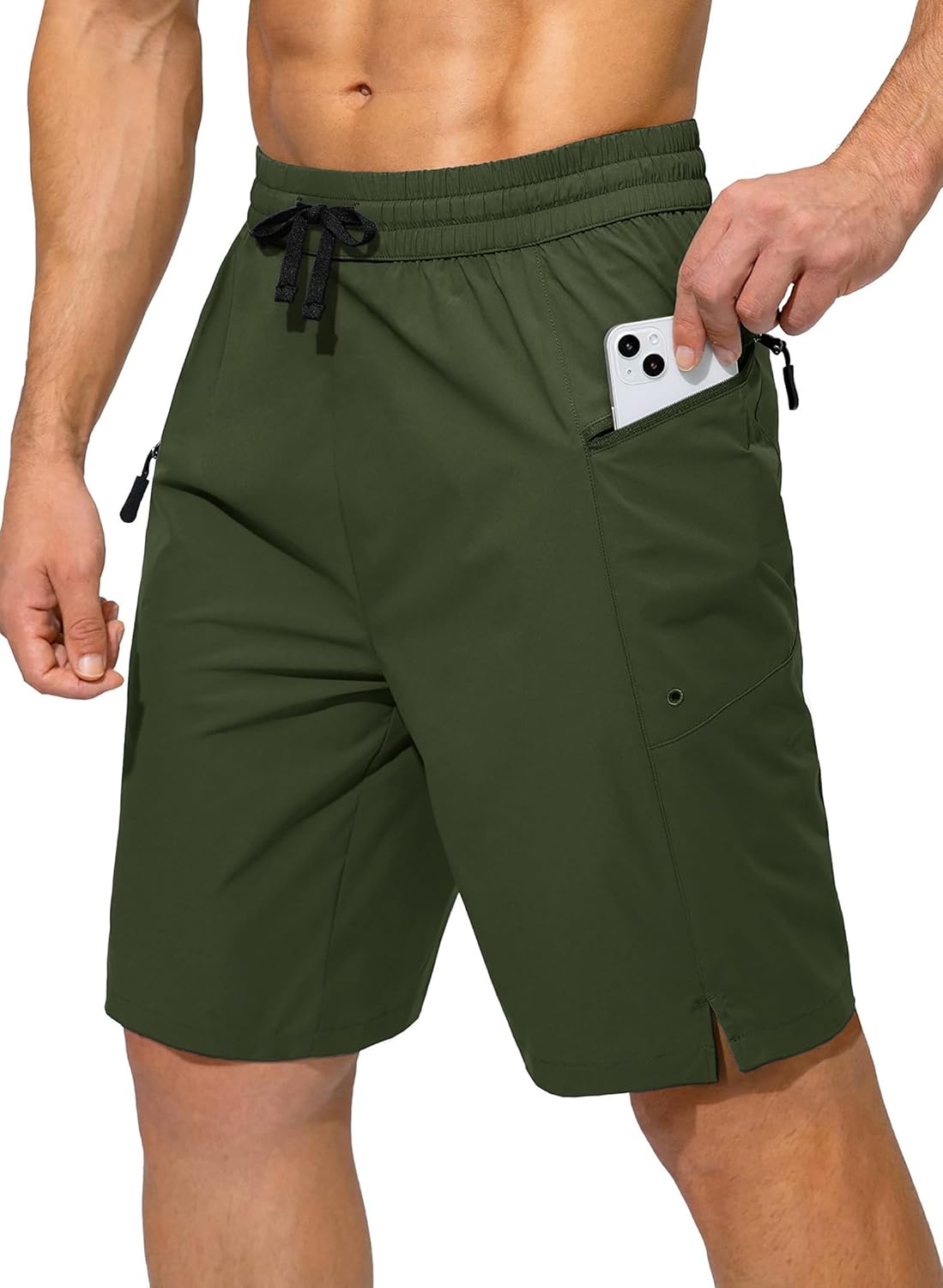 Detalle de Tansozer Men’s Swimming Shorts with Liner and Zipper Pockets – Quick Dry Boardshorts