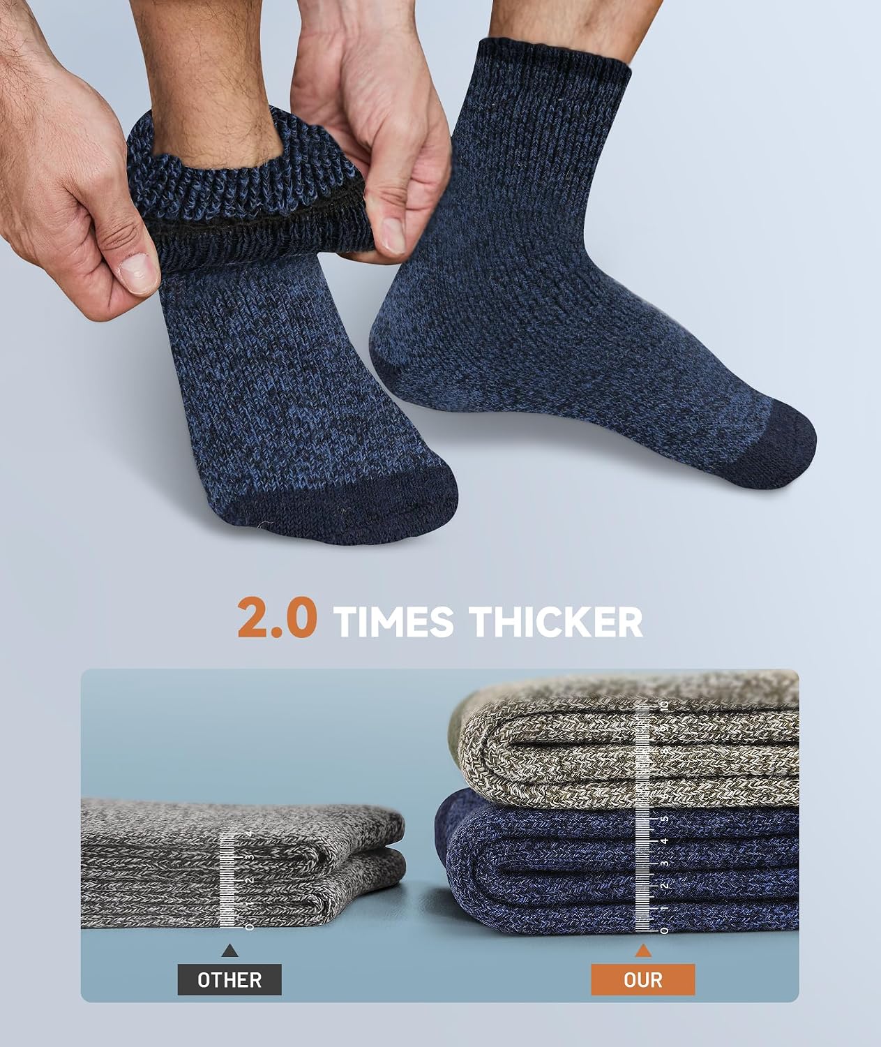 Detalle de YUTYTH Merino Wool Socks Mens - 5 Pairs Thick Winter Wool Hiking Socks, Warm Thermal Mens Crew Socks Breathable Moisture-Wicking Outdoor Boot
YUTYTH Merino Wool Socks Mens - 5 Pairs Thick Winte…