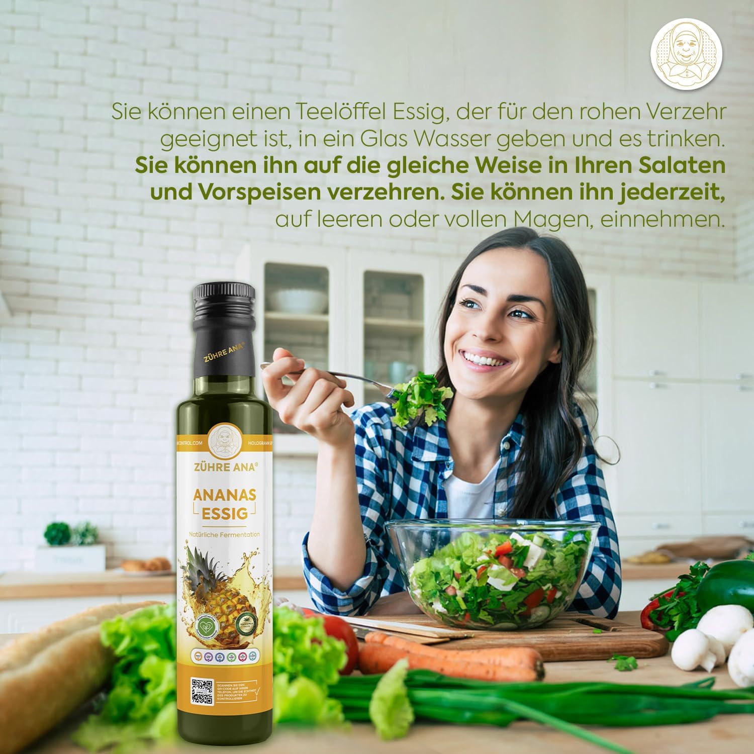 Detalle de Vinaigre d’ananas fermenté naturellement 1000 ml
