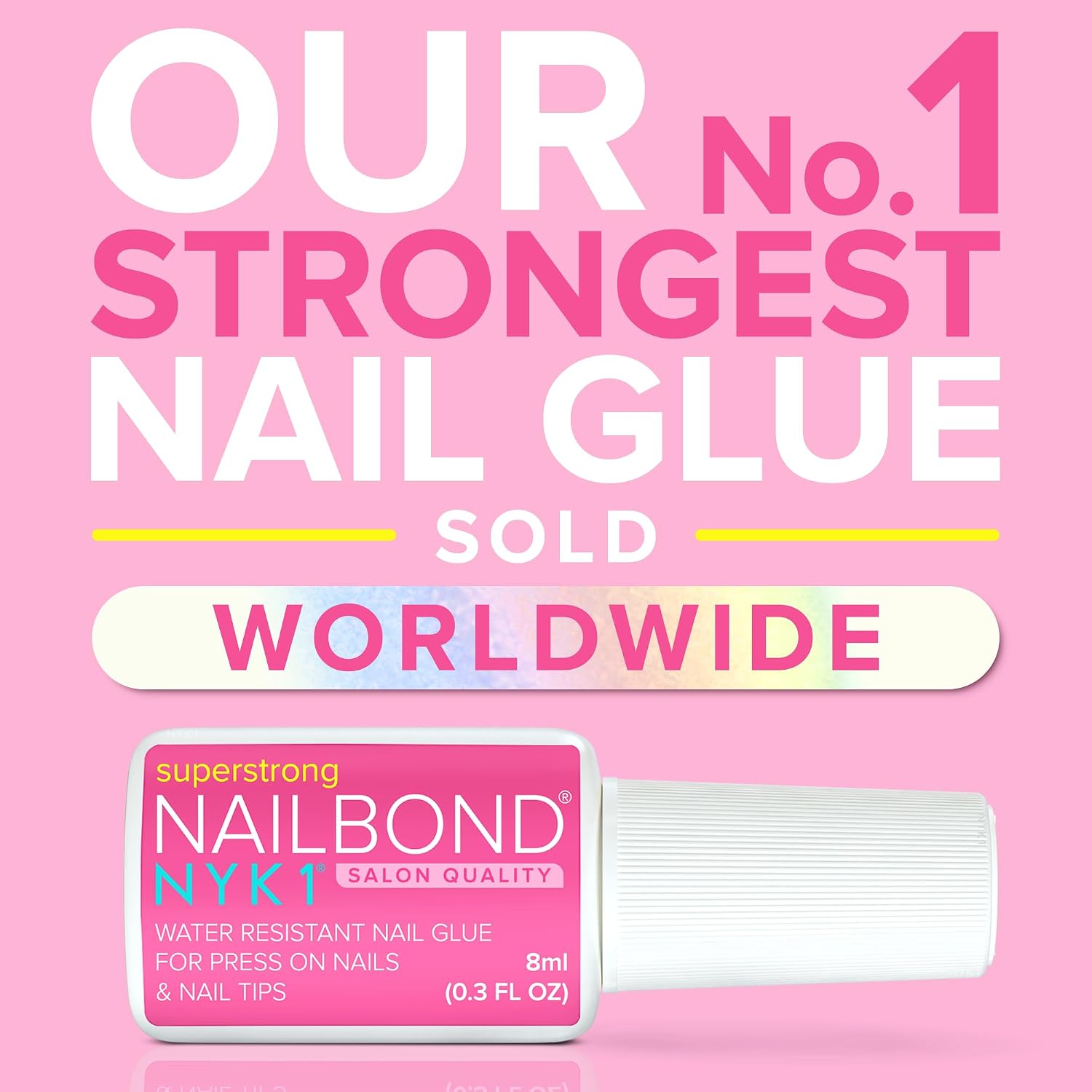 Detalle de NYK1 Super Strong Nail Glue for Press Ons, Nail Tips & False Nails (8ml)