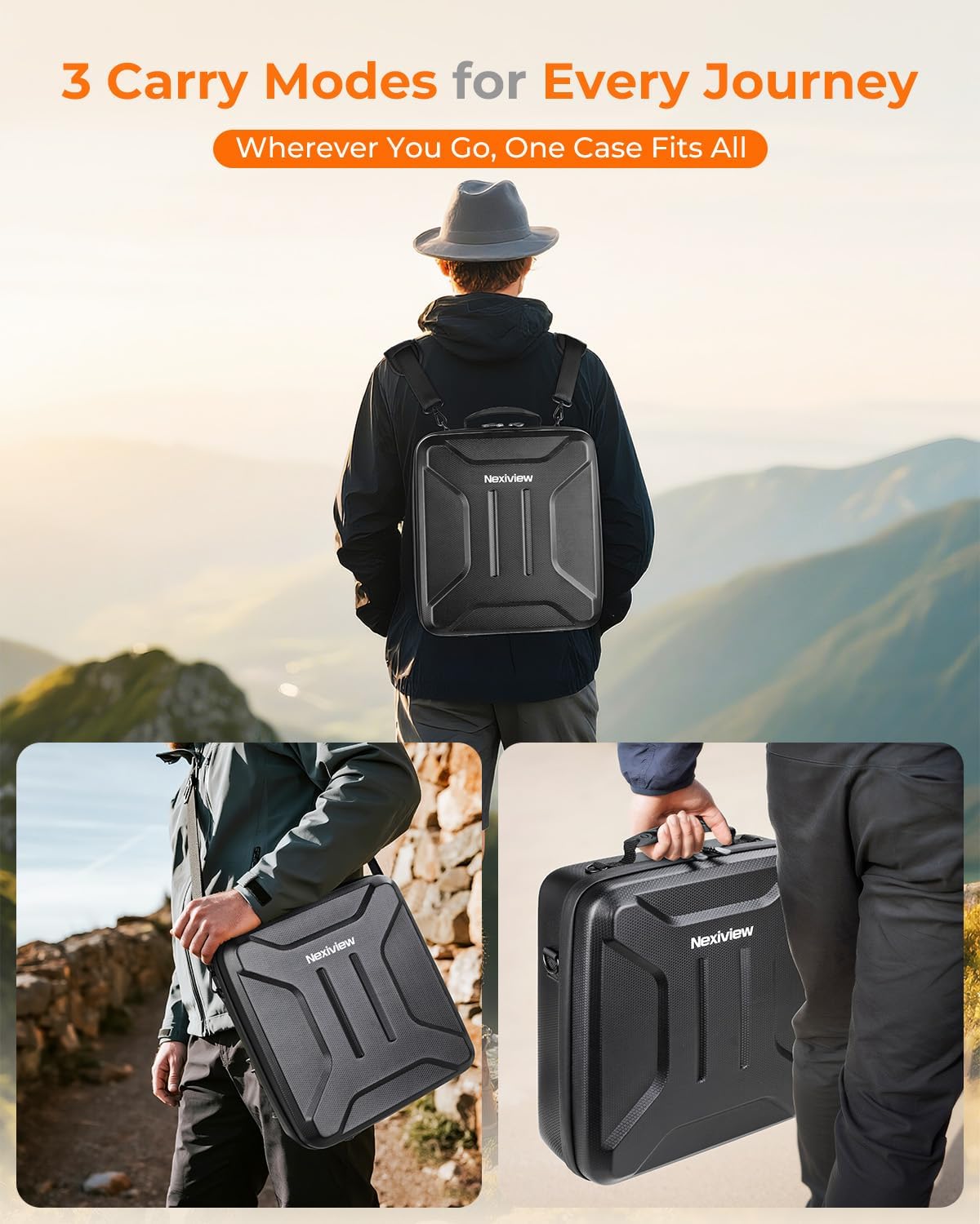 Detalle de Nexiview Starlink Mini Case: 3-in-1 Carry, Shock-Absorbing Protection, Waterproof Travel Case