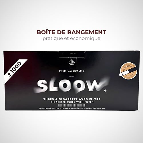 Detalle de SLOOW Boîte de 1000 Tubes à Cigarettes — Qualité Premium et Compatibilité Universelle