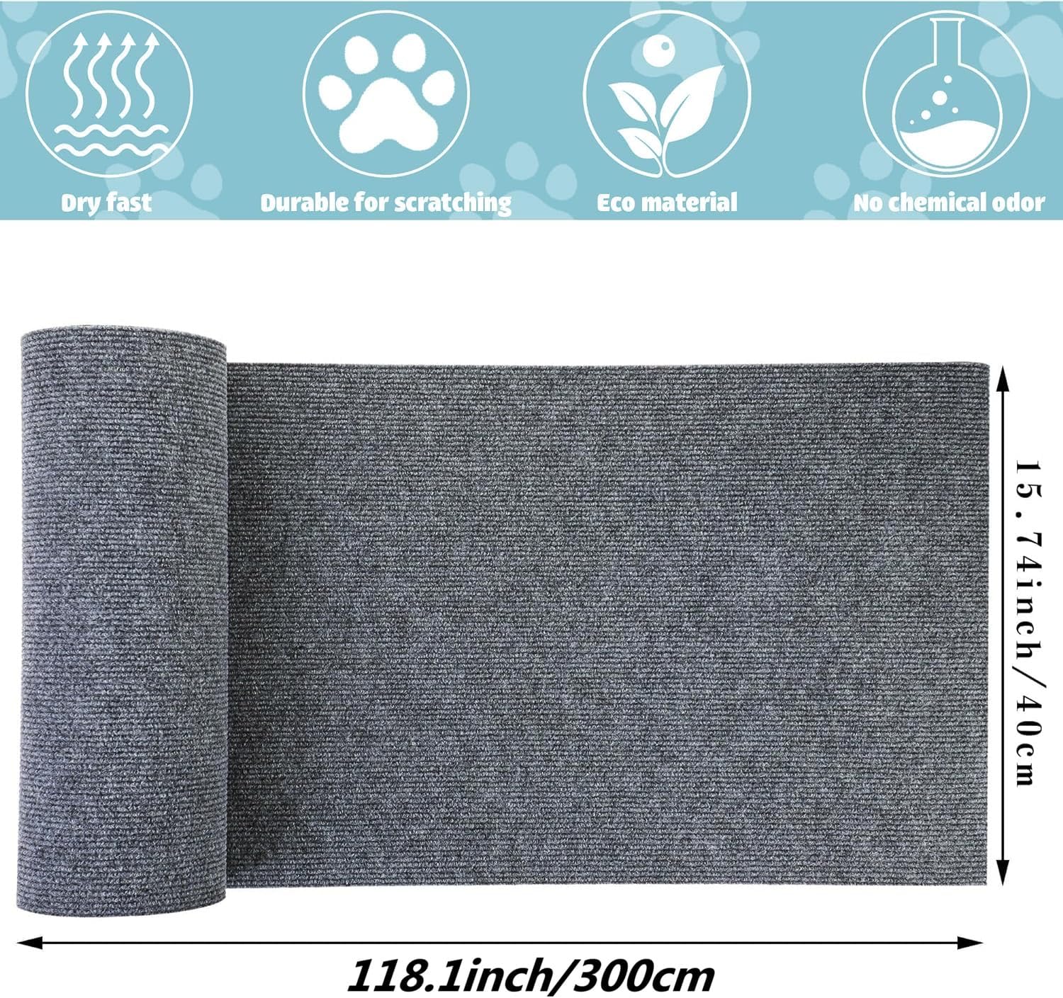 Thumbnail 1 de Selbstklebende Kratzmatte 300 x 40 cm für Katzen – DIY Kratzbrett als Kratzschutz für Sofa & Möbel