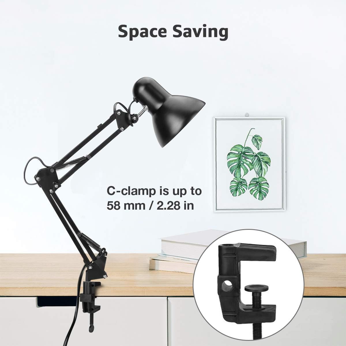 Detalle 2 de Lepro Desk Lamp E27 swing arm with clamp