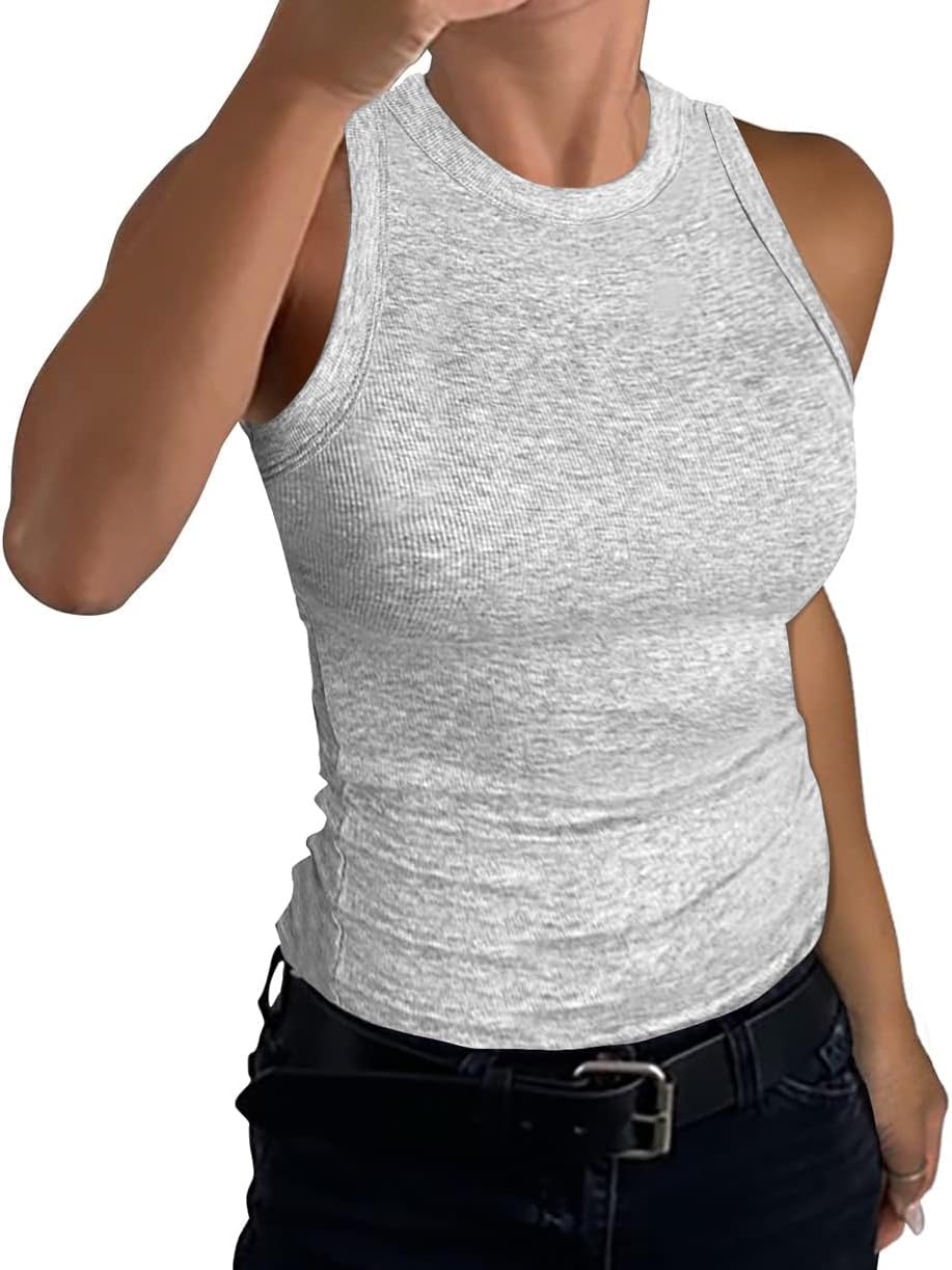 Thumbnail 6 de DUOEASE Top Damen Sommer 2025 Basic High Neck – geripptes Slim-Fit Tanktop einfarbig