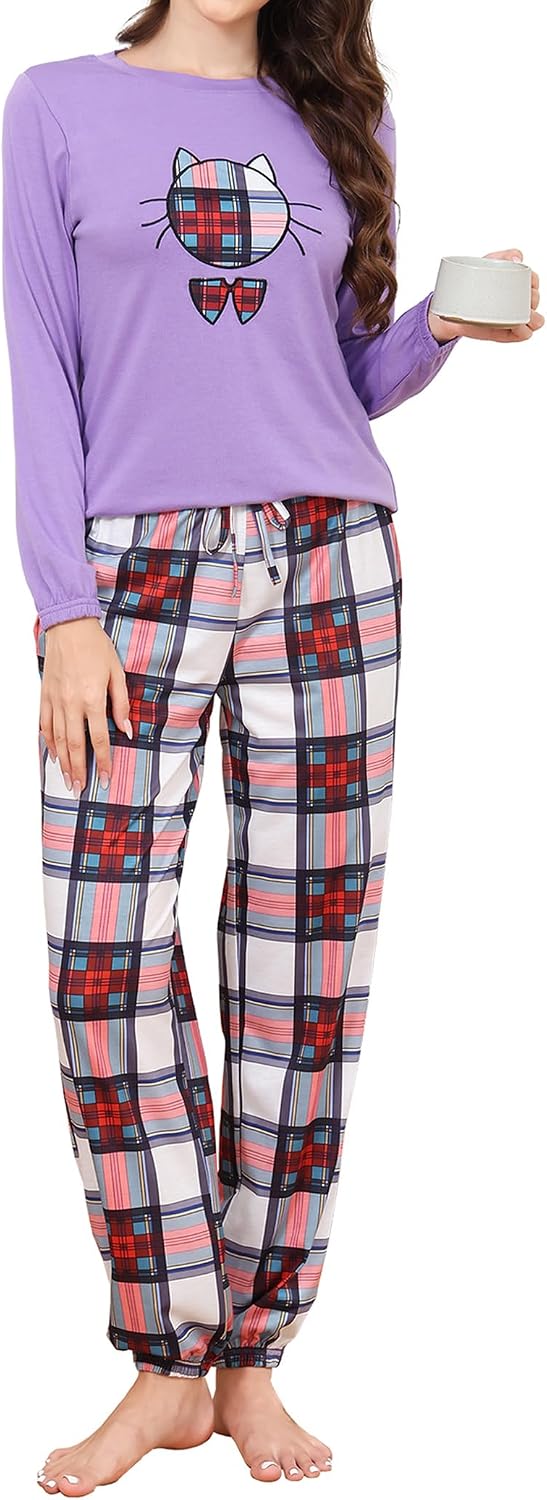 Thumbnail 4 de Reliwel Damen Schlafanzug Baumwolle Langarm Set