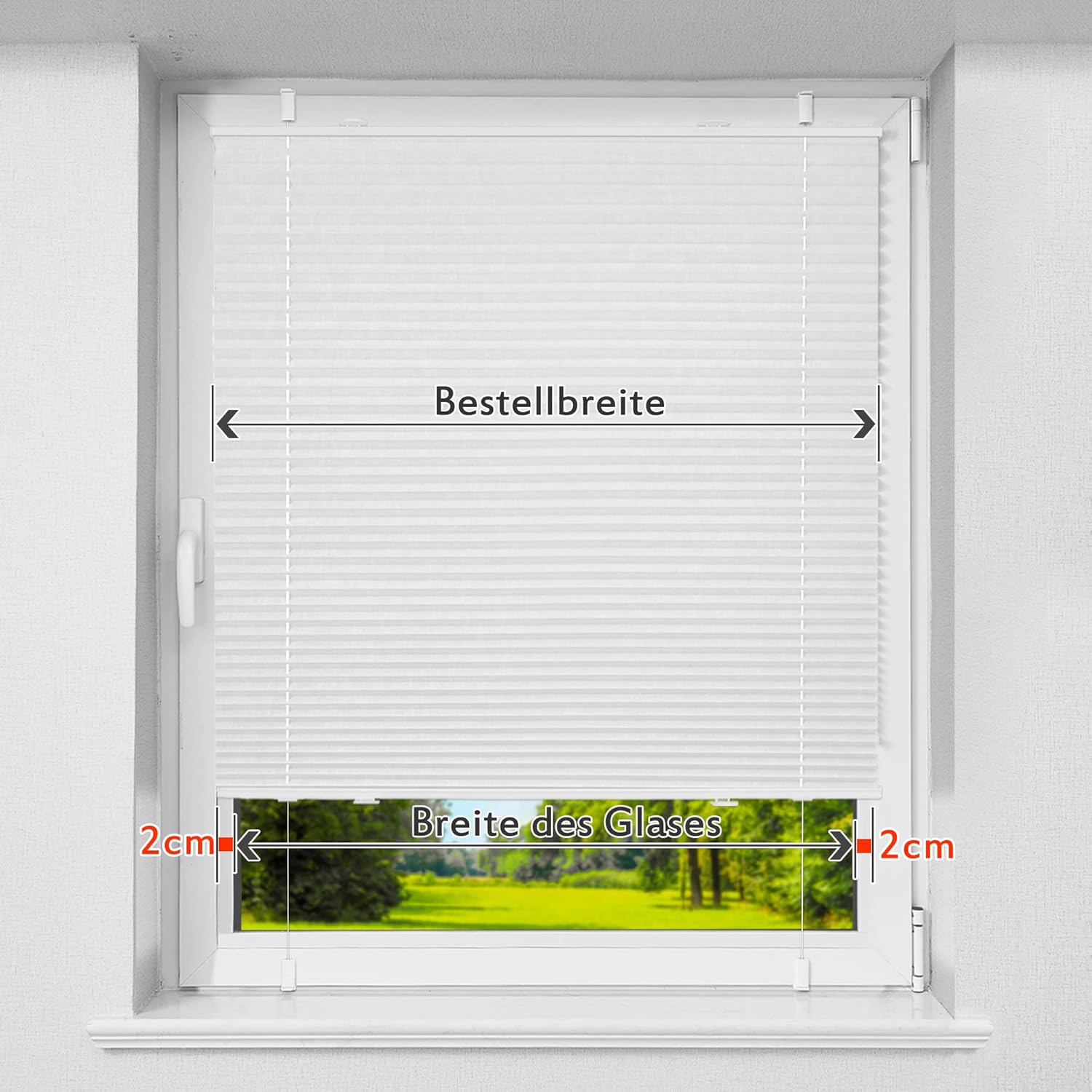 Thumbnail 4 de HOMEDEMO Thermo Plissee-Rollo Klemmfix ohne Bohren 75x130 cm, weiß – 100% lichtundurchlässig