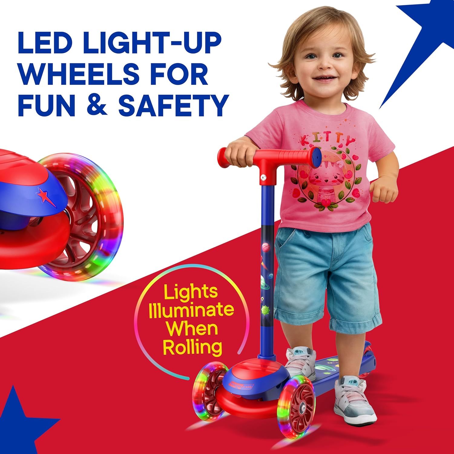 Thumbnail 5 de 3 Wheel Scooter for Kids LED Light Wheels 🛴