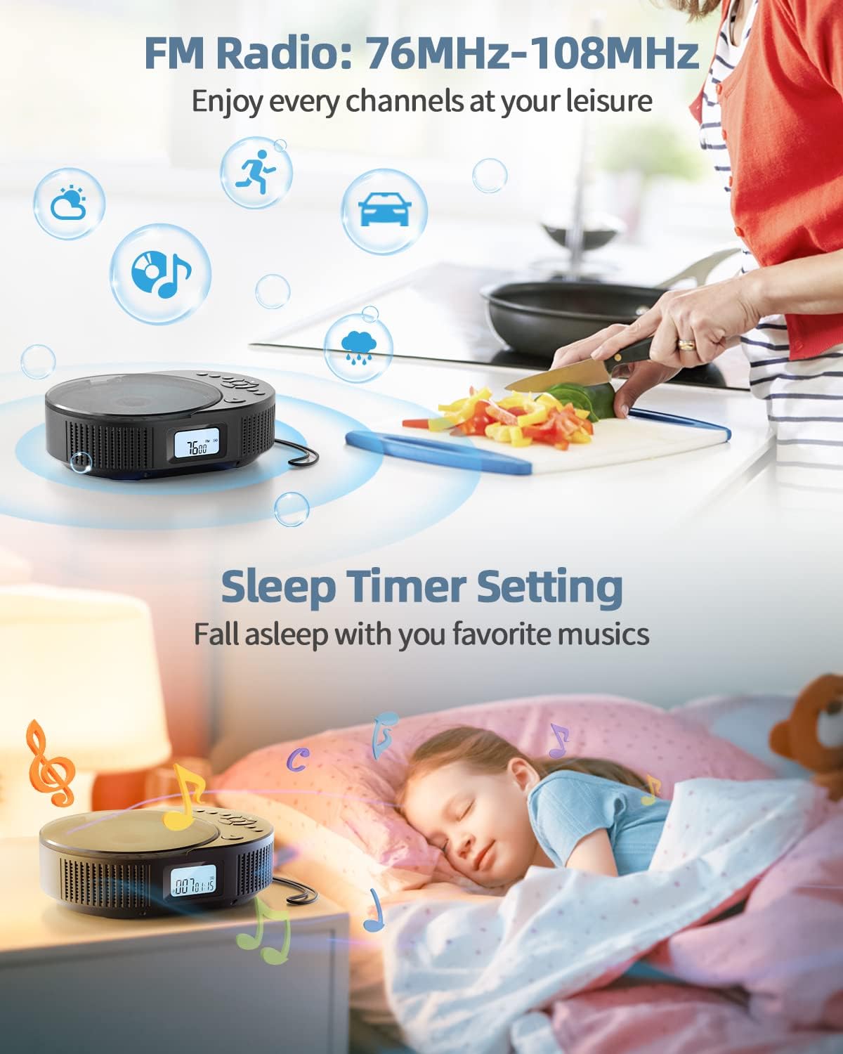 Thumbnail 6 de 2211B Portable CD Player with Bluetooth speaker