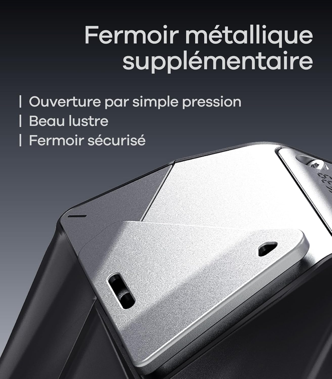 Thumbnail 4 de Aulumu A39 coque géométrique avec verrou pour AirPods Pro 3 (2025) — noir