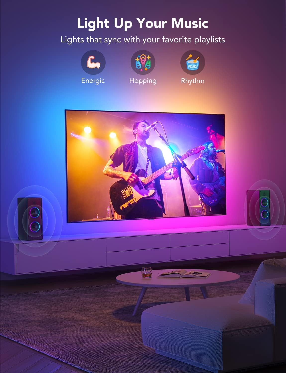 Thumbnail 5 de Govee TV LED Backlight RGBIC Smart LED Strip Lights for 55–65 Inch TVs with Wi‑Fi, Bluetooth, Alexa & Google Assistant