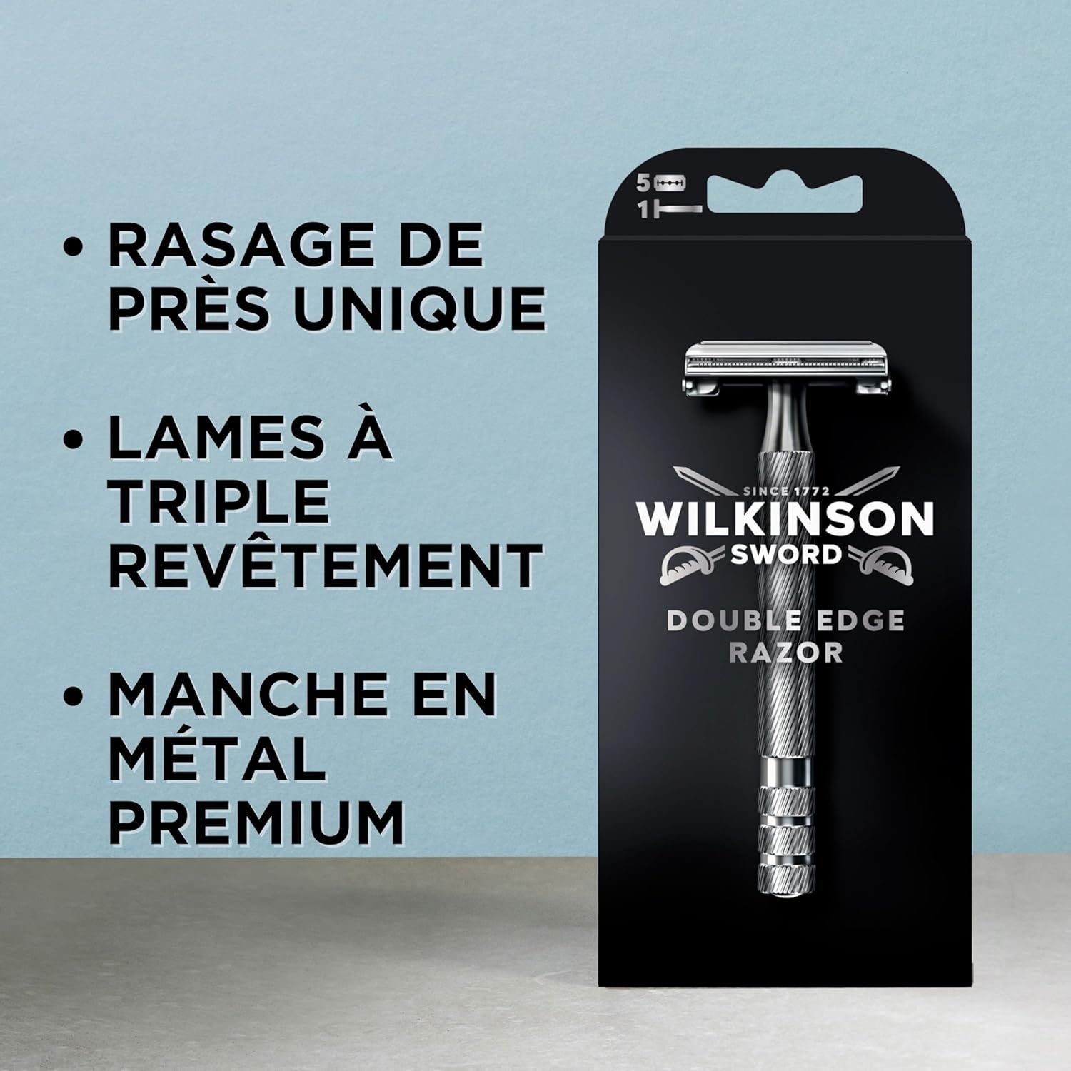Thumbnail 1 de Wilkinson Sword The Edger Barber's Style rasoir de sûreté +5 lames🪒