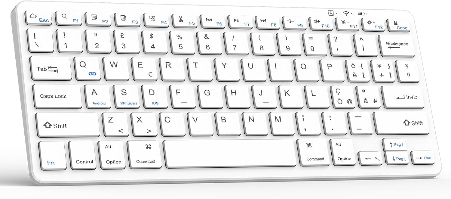 Detalle de TQQ Tastiera Bluetooth Ricaricabile per iPad Bianco