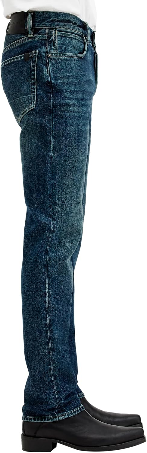 Detalle 2 de Allsaints Iggy Slim Fit Denim Jeans – Jean Homme ajusté mid-rise, denim légèrement extensible