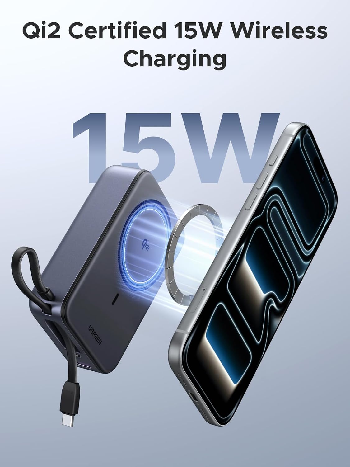 Detalle 2 de UGREEN MagSafe power bank 20000mAh