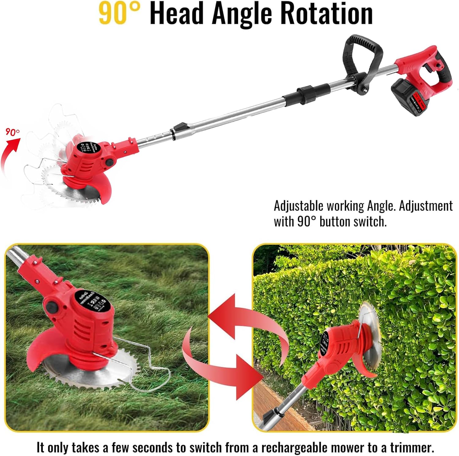 Detalle 2 de 48V Cordless Garden Strimmer 850W with 2×2000mAh batteries