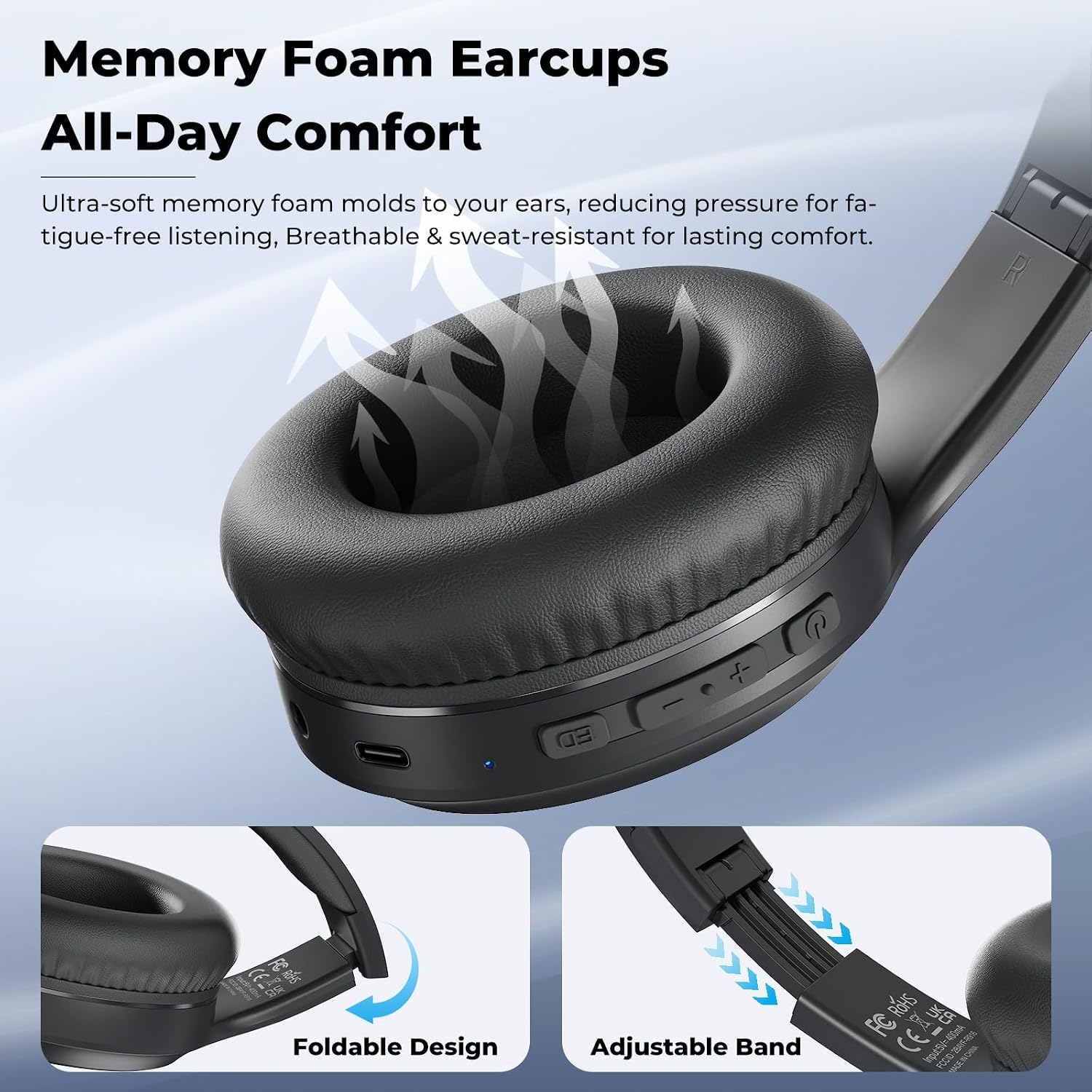 Thumbnail 4 de Wireless Over Ear Headphones 70h playtime