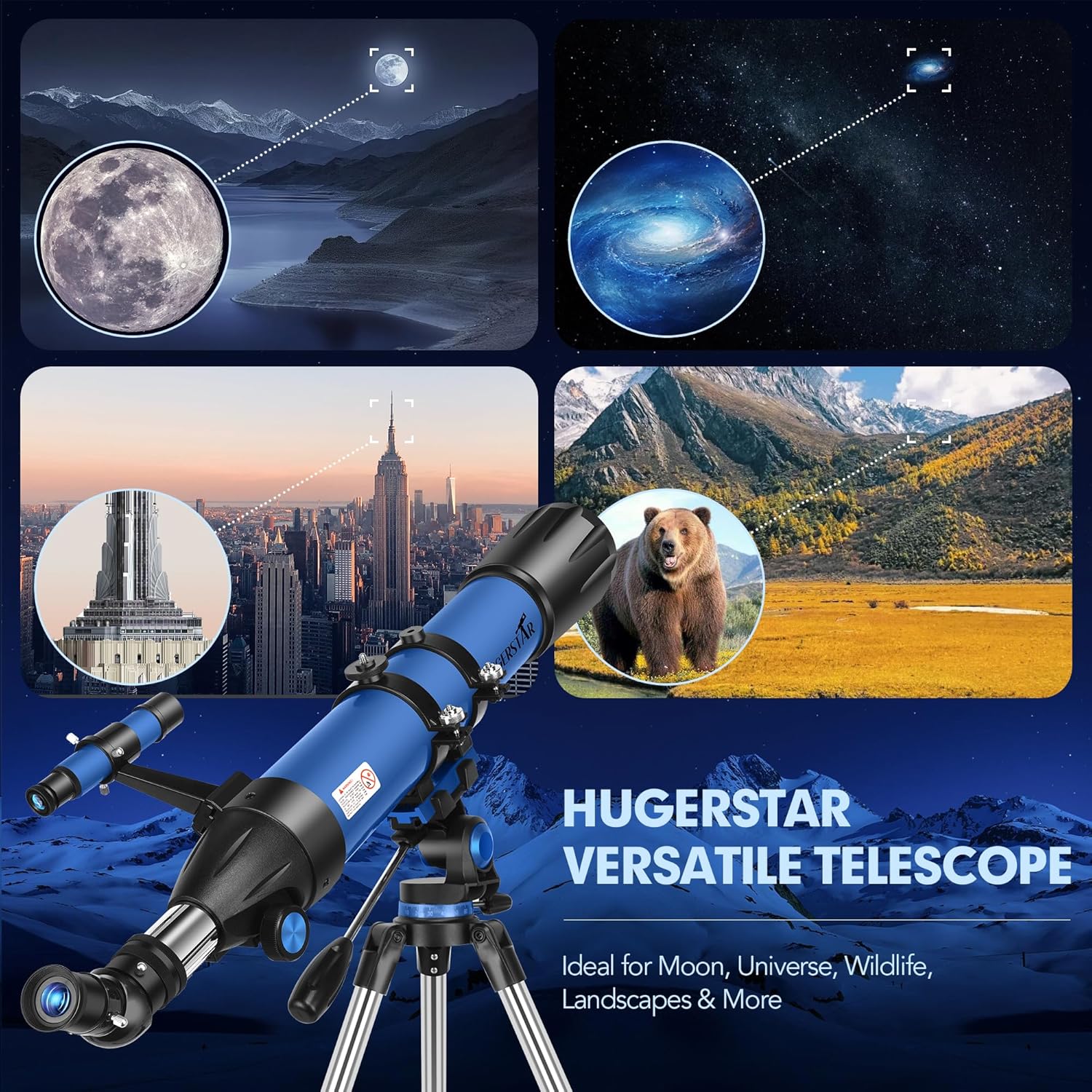 Thumbnail 6 de HUGERSTAR 90mm Aperture Refractor Telescope 800mm