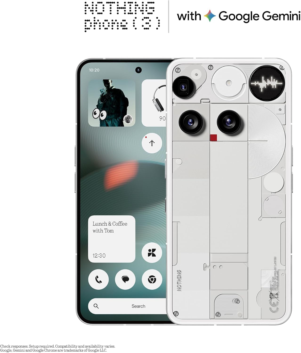 Detalle de Nothing Phone (3): 5G Unlocked, 512GB, Android 15 with Glyph Interface