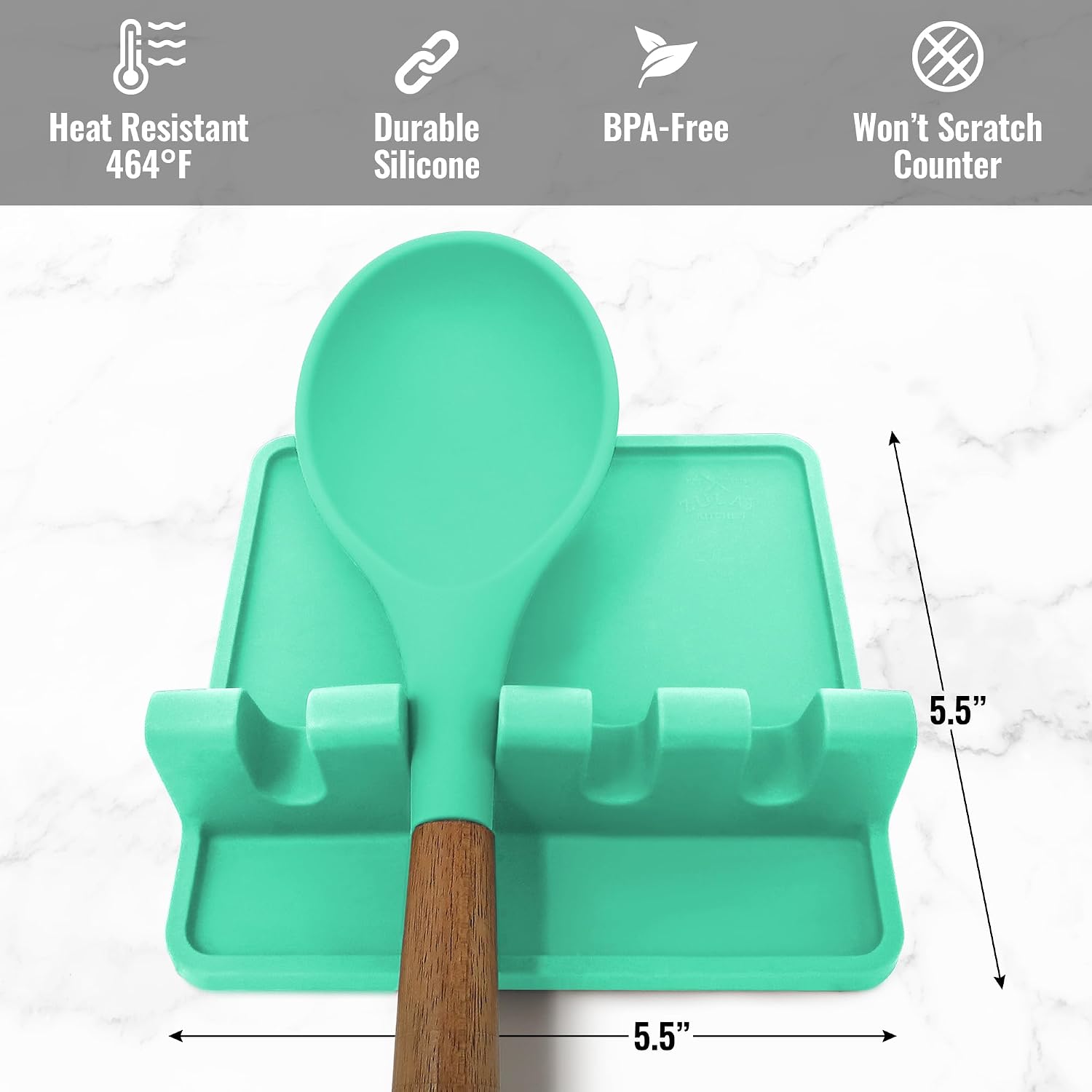 Thumbnail 4 de Zulay Kitchen Silicone Spoon Rest, Green