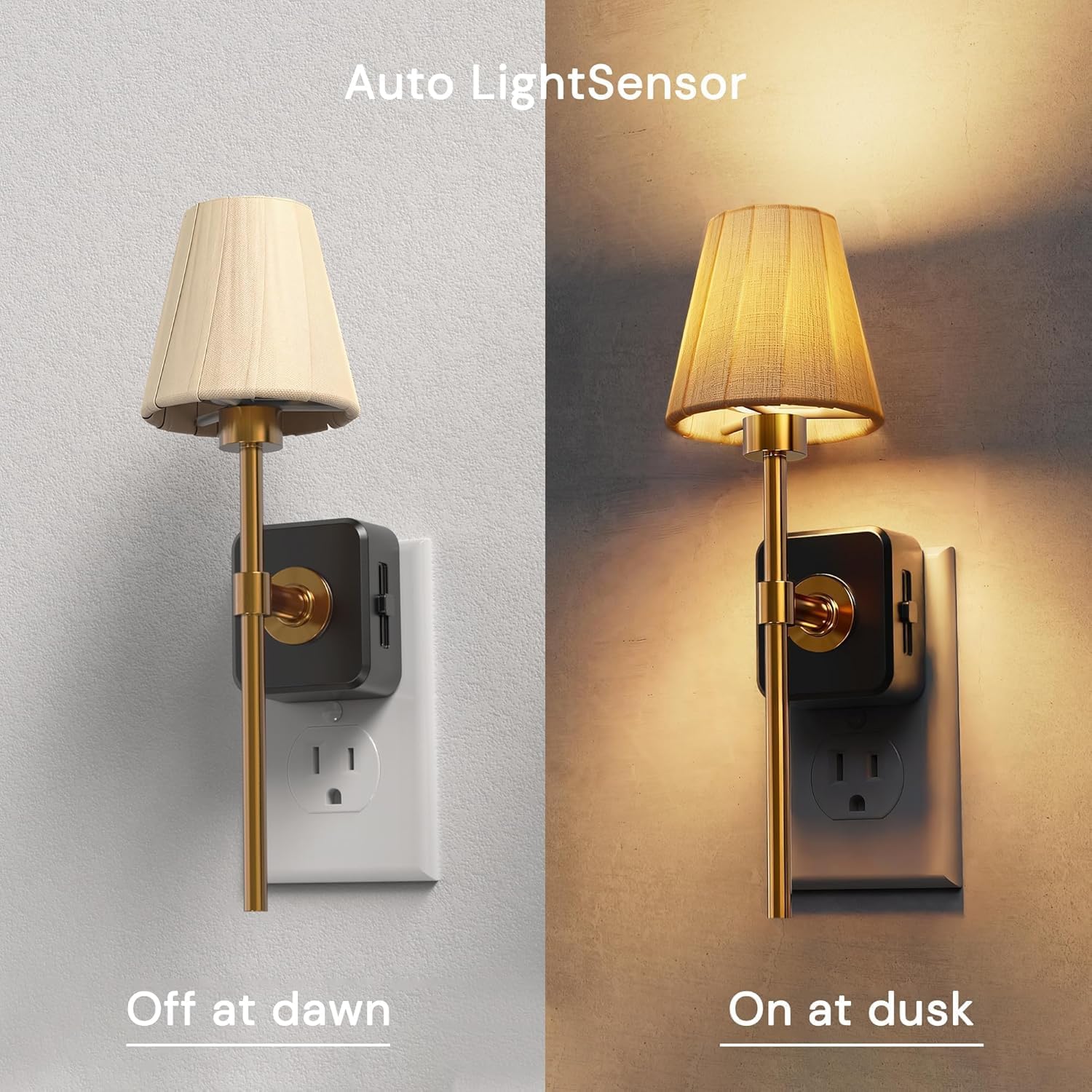 Detalle 2 de L LOHAS LED GY253 Plug-In Night Light with Fabric Shade, Dimmable LED