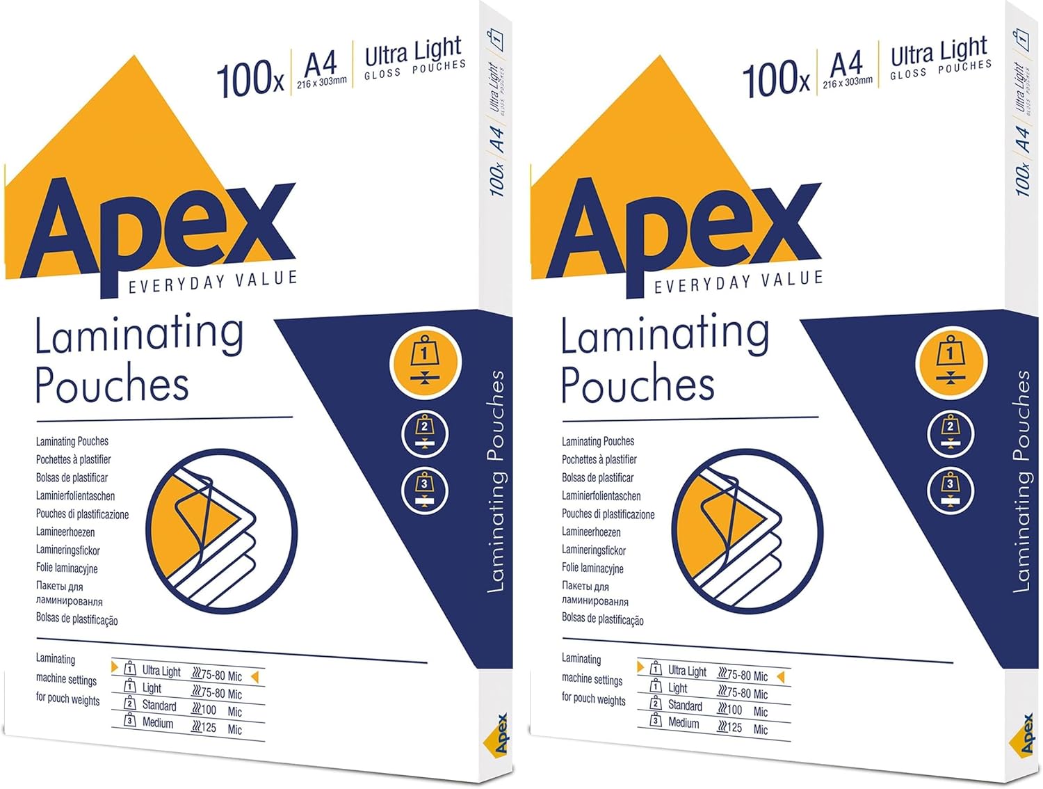 Detalle 2 de Fellowes 6003201 Pouches plastificazione Apex Light Duty A4, 80 µm, lucide, confezione 100