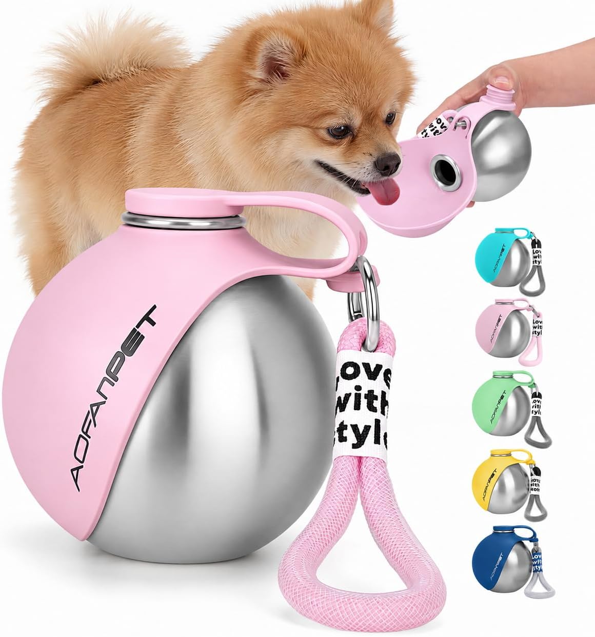 Detalle de AOFANPET Portable Dog Water Bottle 10oz