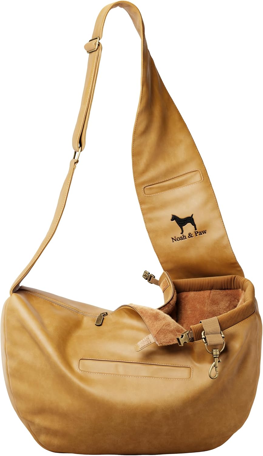Detalle de Noah & Paw Dog Sling Carrier for Small Dogs (5–18lb) with Adjustable Padded Strap