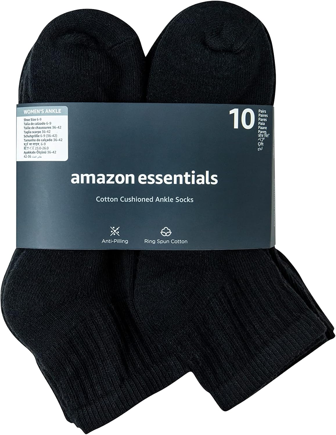 Thumbnail 2 de Amazon Essentials Women’s Cotton Ankle Socks (Lightly Cushioned) – 10-Pack