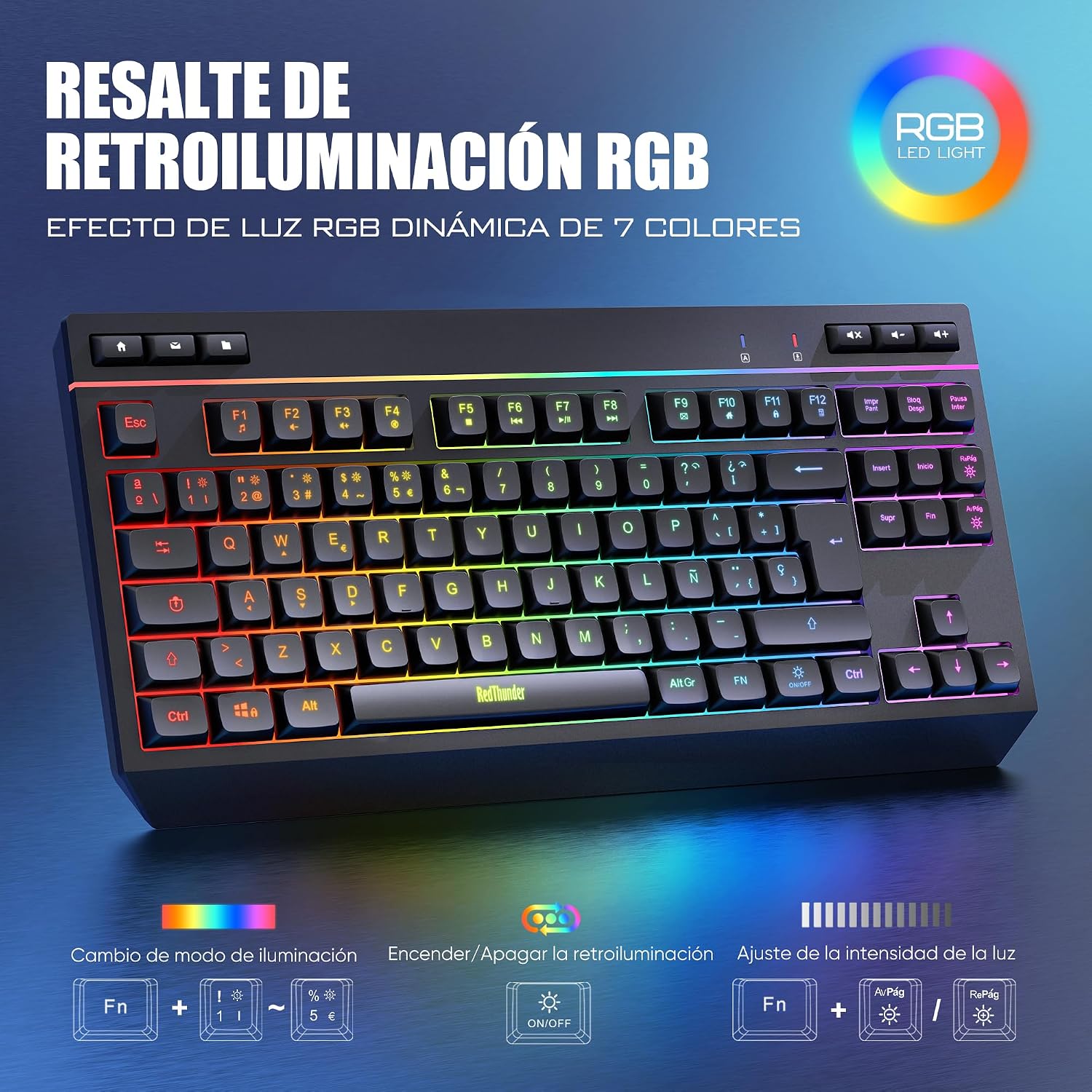 Thumbnail 4 de RedThunder K20 TKL Teclado Gaming inalámbrico RGB