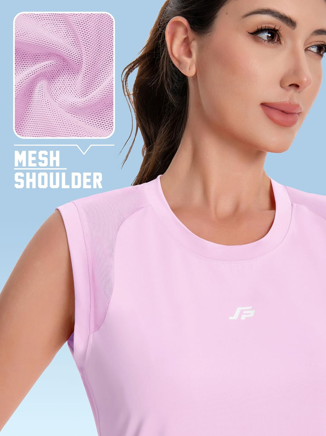 Thumbnail 3 de ANGEL CITIZ Gym Sleeveless Top for Women with UPF 50+ and Breathable Mesh