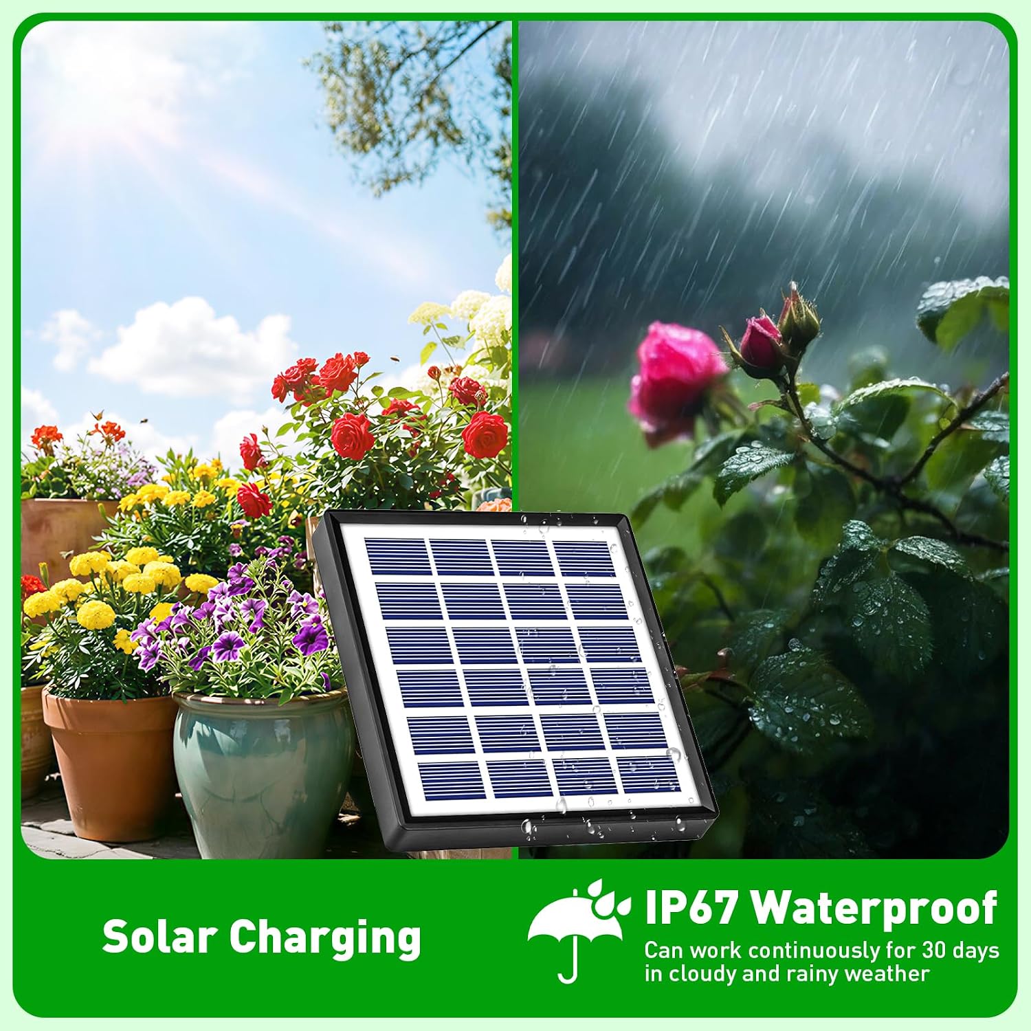 Detalle de Onherm Kit irrigazione automatica solare: irrigazione a goccia con 12 timer e 15 m di tubo
