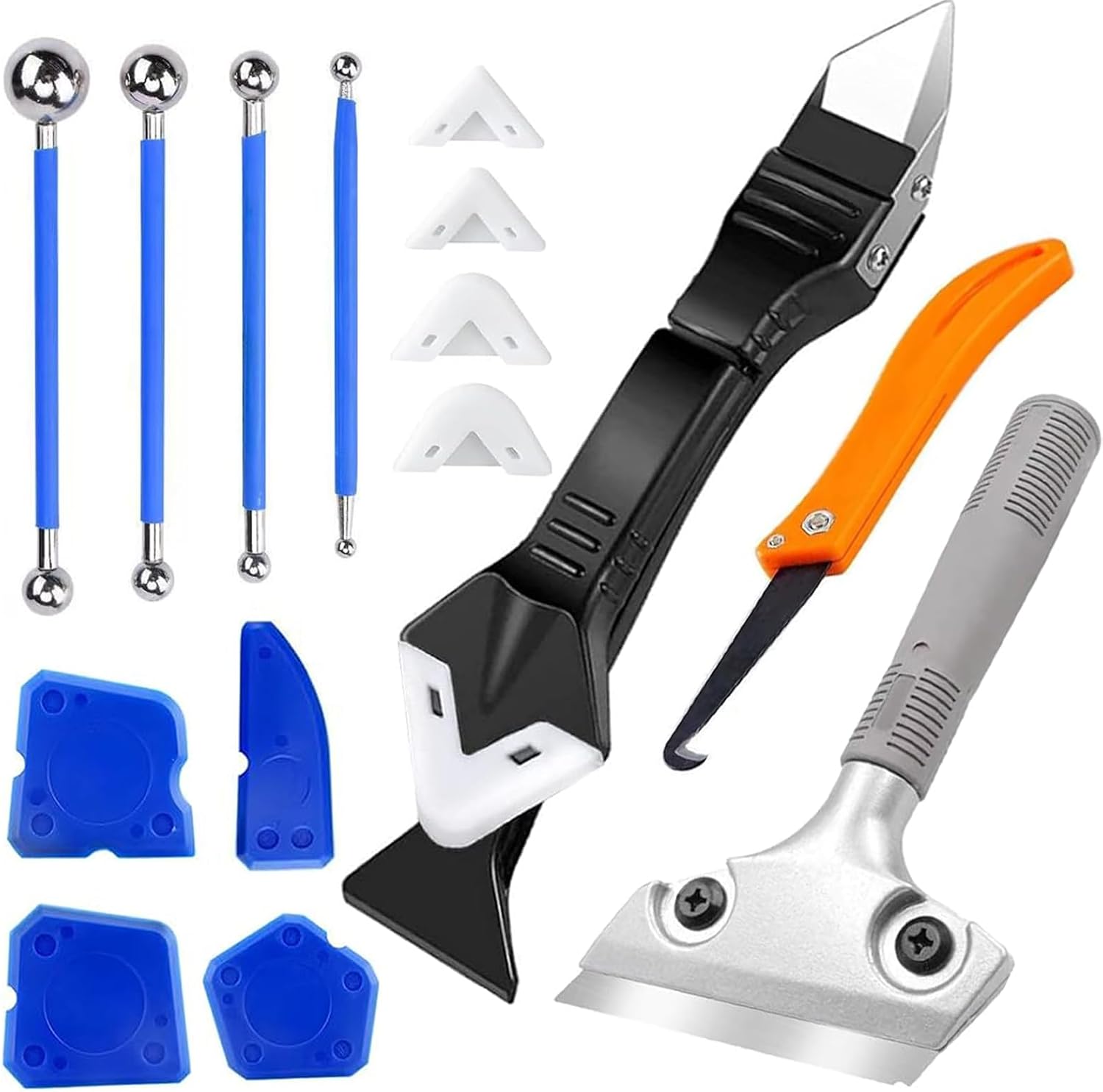 Detalle de Spatola per Silicone Kit 5 in 1: strumenti essenziali per rimuovere e rifinire silicone in bagno, cucina e finestre