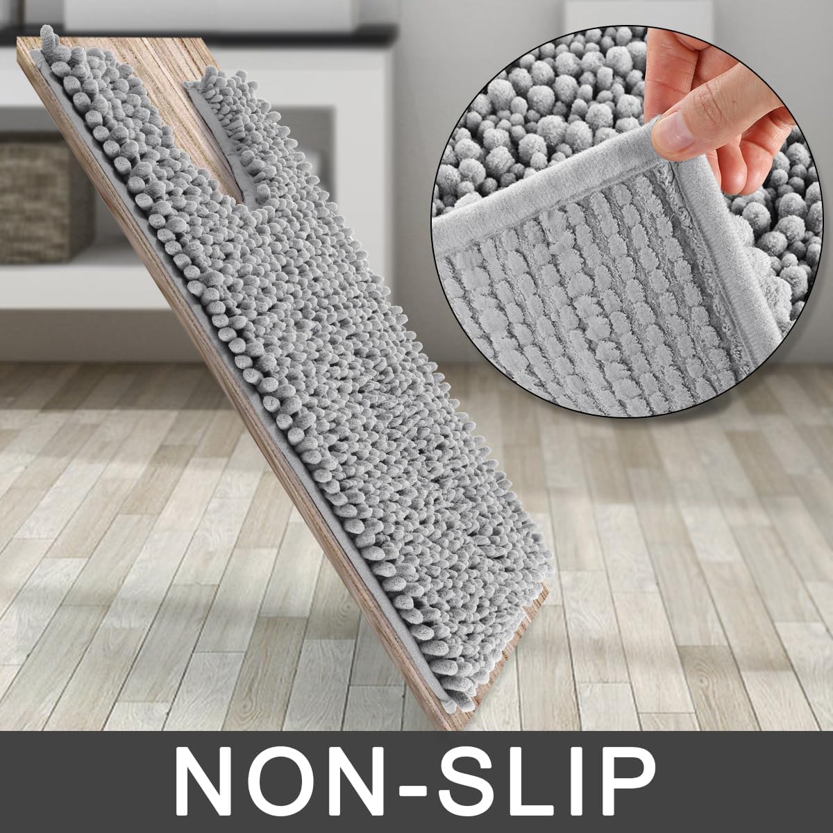 Detalle 2 de Yimobra U-Shaped Toilet Rug, 24 x 20 Inches
