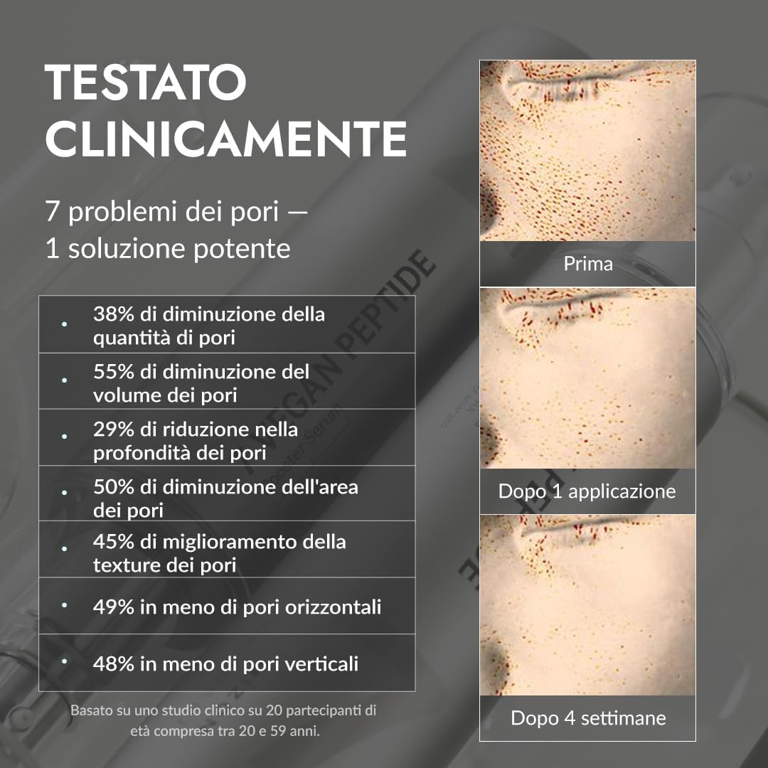 Thumbnail 4 de Booster siero con 7 peptidi Vergan 150 ml (7 vasetti da serbatoio) per effetto glass skin e pori più raffinati