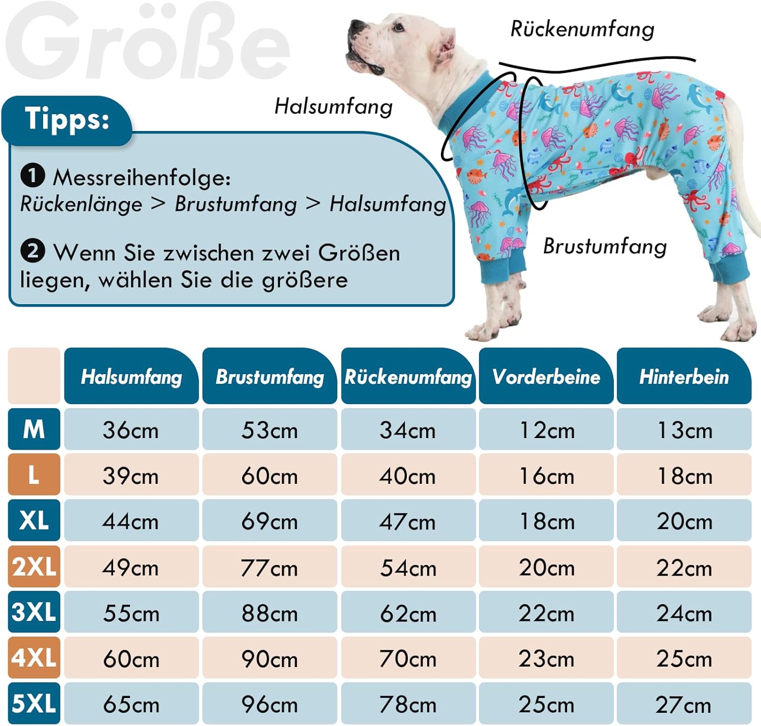 Thumbnail 6 de Katzinst Hund Pyjamas 5XL – einteiliger Hundeoverall (Blau) für großen Hund, weich & hautfreundlich