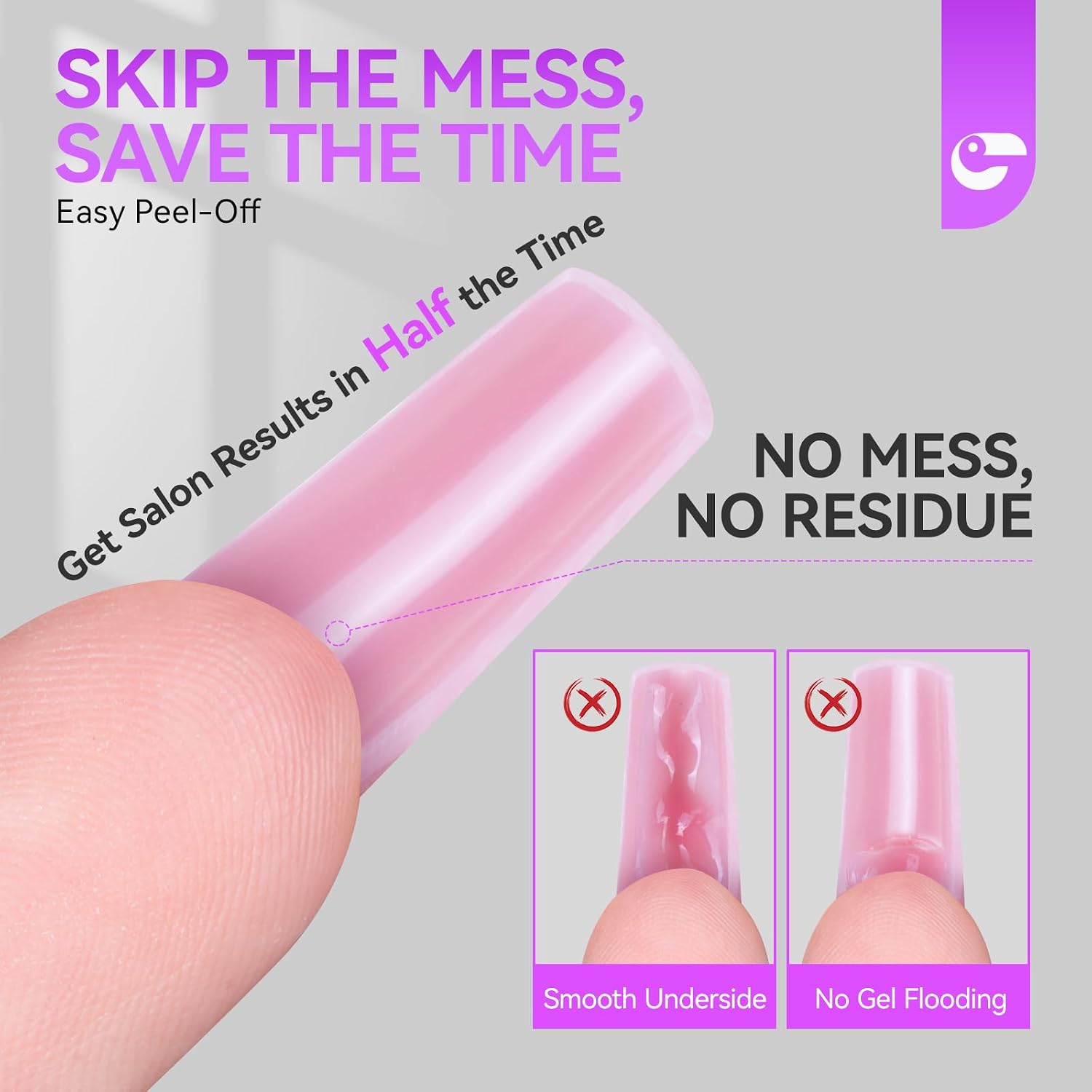 Detalle 2 de gelike ec Professional Dual Nail Forms für Builder-Gel – 240 Sandwich-Nagelformen in 15 Größen (Ballerina)