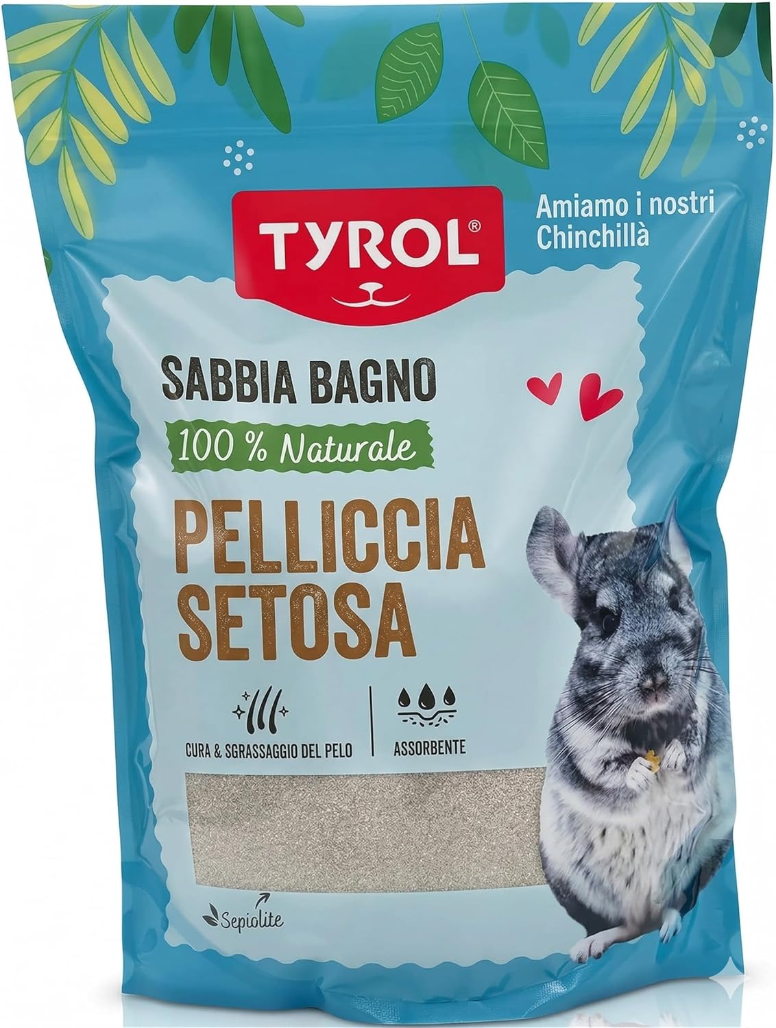Tyrol Terra da Bagno per cincillà e piccoli roditori, confezione da 3 kg