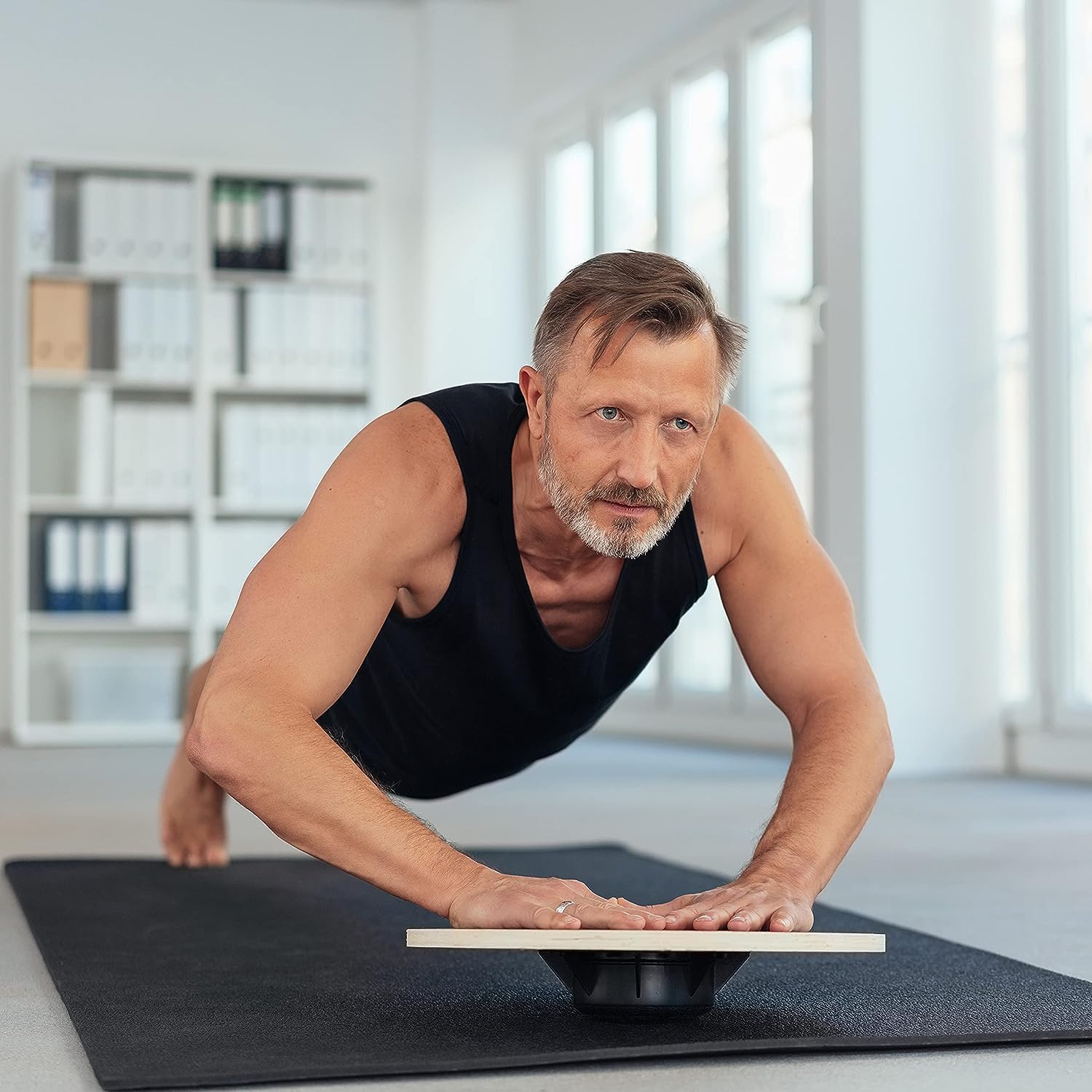 Detalle de Yes4All Tavola d'equilibrio oscillante in Legno – Balance Board per stabilità, fitness e standing desk