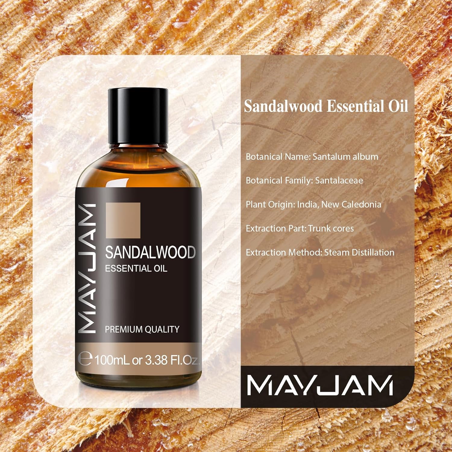 Thumbnail 1 de MAYJAM Sandalwood Essential Oils 100ML – sandalwood oil for diffusers, humidifiers and DIY