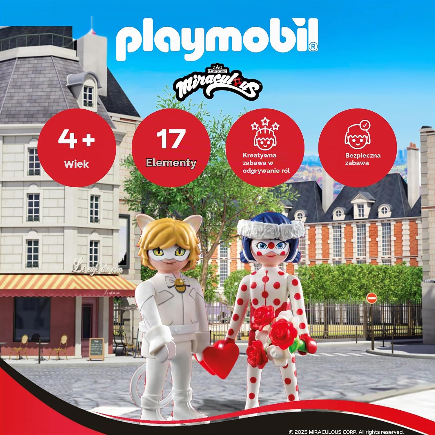 Detalle 2 de PLAYMOBIL Miraculous 71865 – zestaw ślubny z figurkami Biedronki i Cat Noir