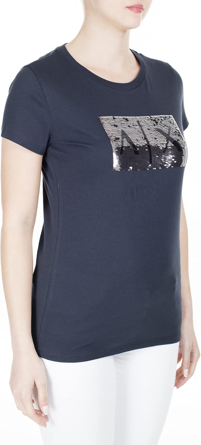 Thumbnail 4 de Armani Exchange 8NYTDLYJ73Z T-shirt Donna: vestibilità aderente e paillettes reversibili in 100% cotone