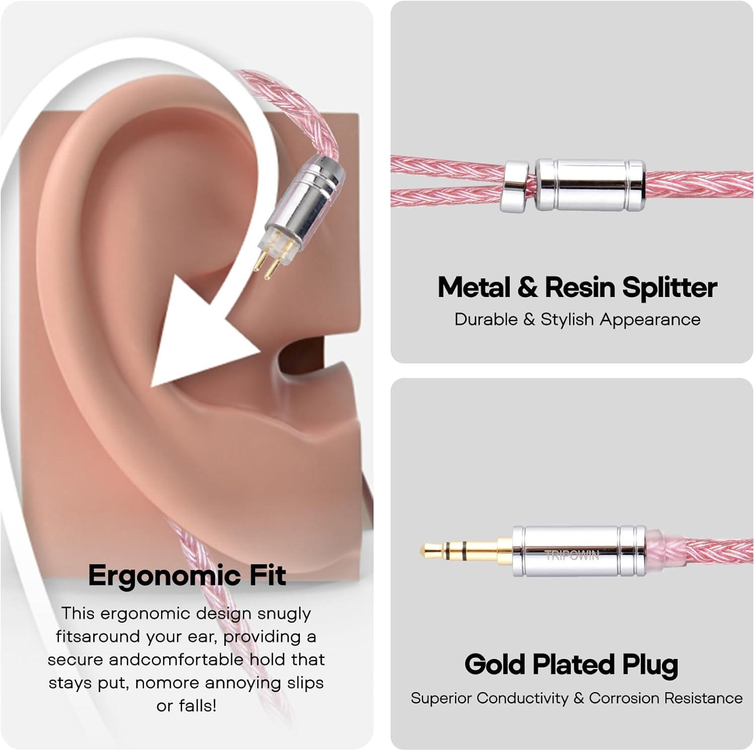 Thumbnail 5 de Linsoul Tripowin Zonie IEM Cable – 16 Core Silver Plated SPC, 1.25m