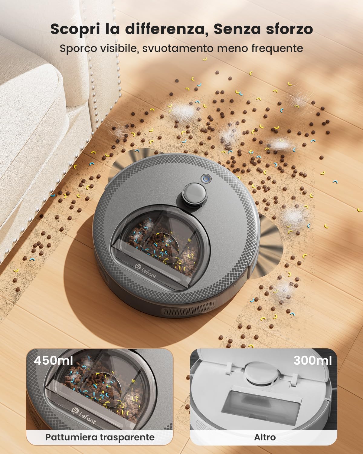 Detalle de Lefant M330Pro: robot aspirapolvere lavapavimenti con mappatura dToF e controllo vocale