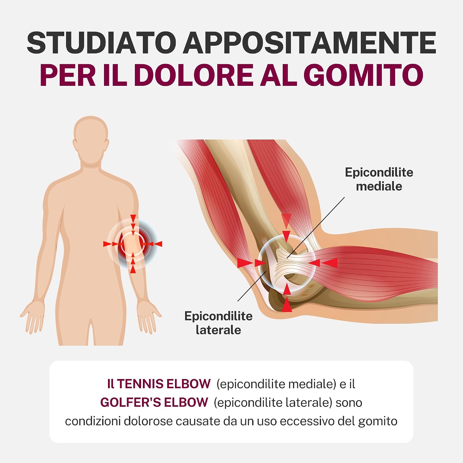 Thumbnail 1 de Fitomo Tutore Epicondilite Gomito 2 cuscinetti