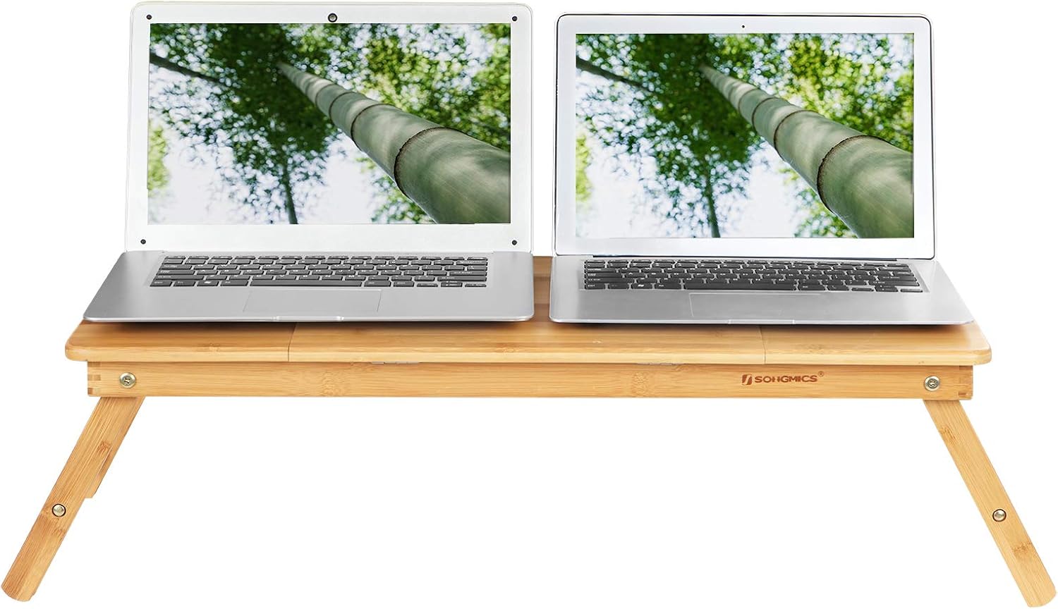 Thumbnail 6 de SONGMICS Laptoptisch LLD004: klappbar, höhenverstellbar mit Schublade (Bambus, 71,5 x 35 cm)